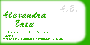 alexandra batu business card